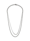 Stainless steel multirow chain necklace silver tone - British product