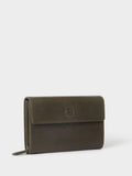 Osprey London green leather Compass travel wallet, imported from the UK