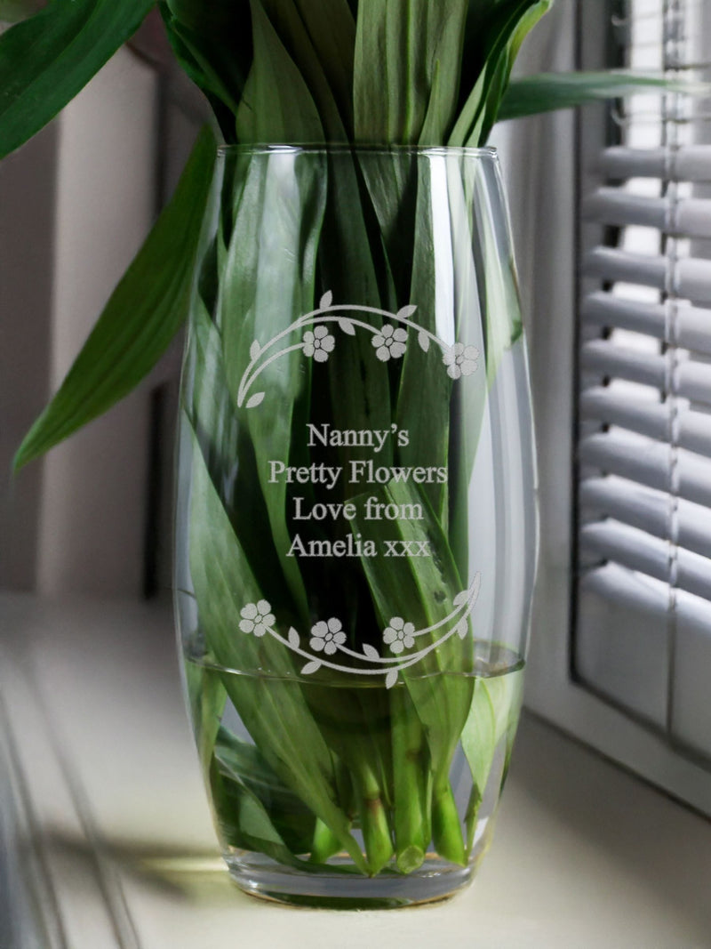 PMC personalised bullet vase glass - British product