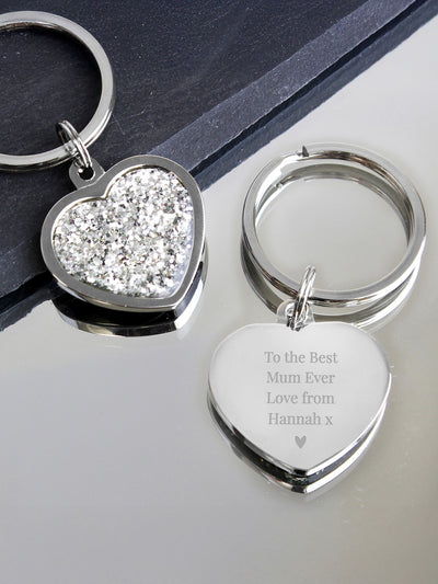 Next PMC Personalised Diamante Heart Keyring- Buy online at McGrocer