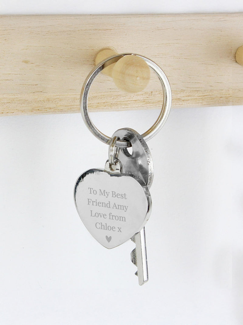 PMC diamante heart keyring personalised - British product