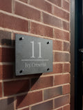 PMC personalised large number slate house sign 22x20cm, imported from the UK