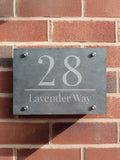 PMC personalised large number slate house sign 22x20cm, imported from the UK