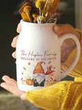 PMC personalised autumn gonk ceramic jug vase, UK version