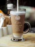 PMC personalised pumpkin latte glass 10oz - British product