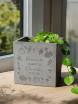 Next PMC Personalised Pumpkin Concrete Plant Pot- Buy online at McGrocer