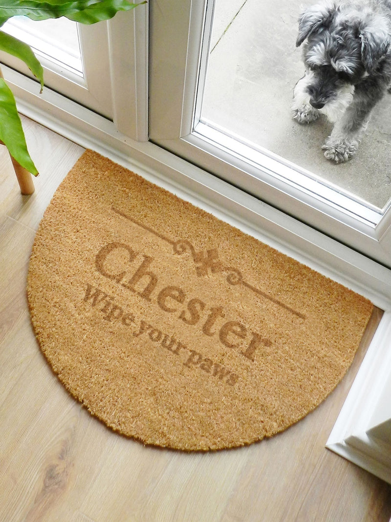 PMC personalised half moon coir doormat 60x40cm (British brand)