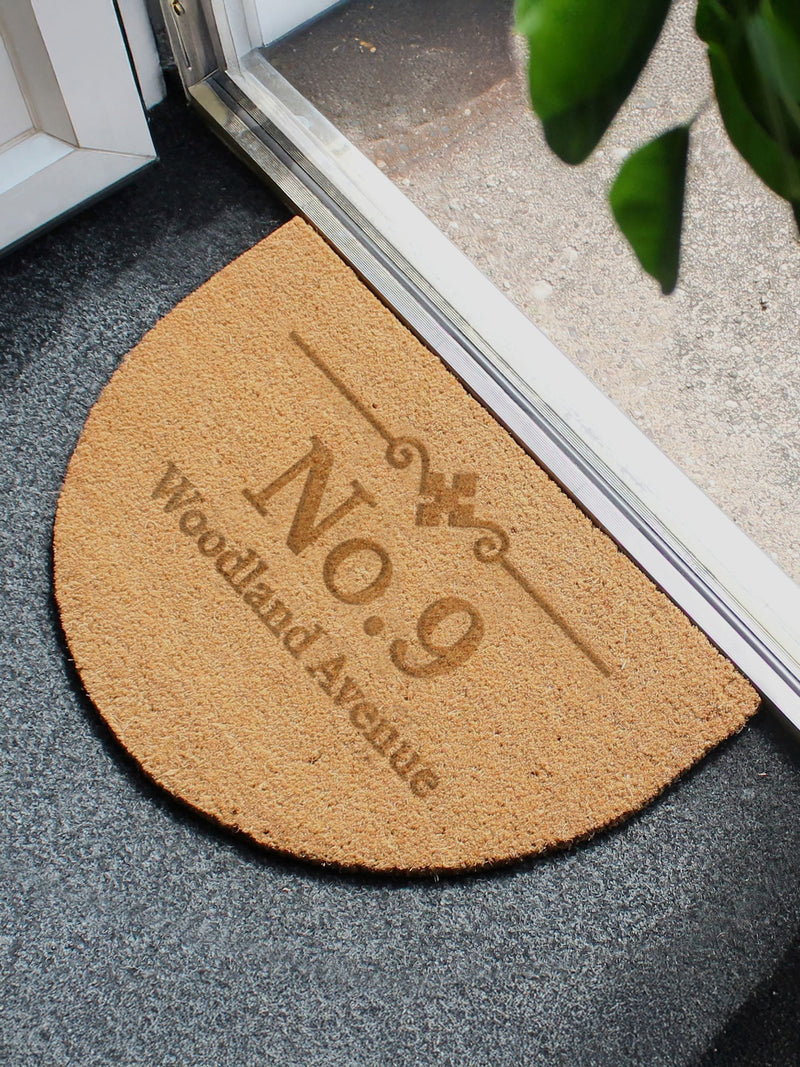 PMC personalised half moon coir doormat 60x40cm (British brand)