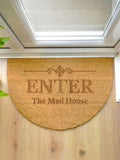 PMC personalised half moon coir doormat 60x40cm (British brand)