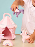 JoJo Maman Bébé unicorn playset tent with plush characters - British product