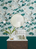 Graham & Brown Sea Green Teien wallpaper sample A4 (British brand)