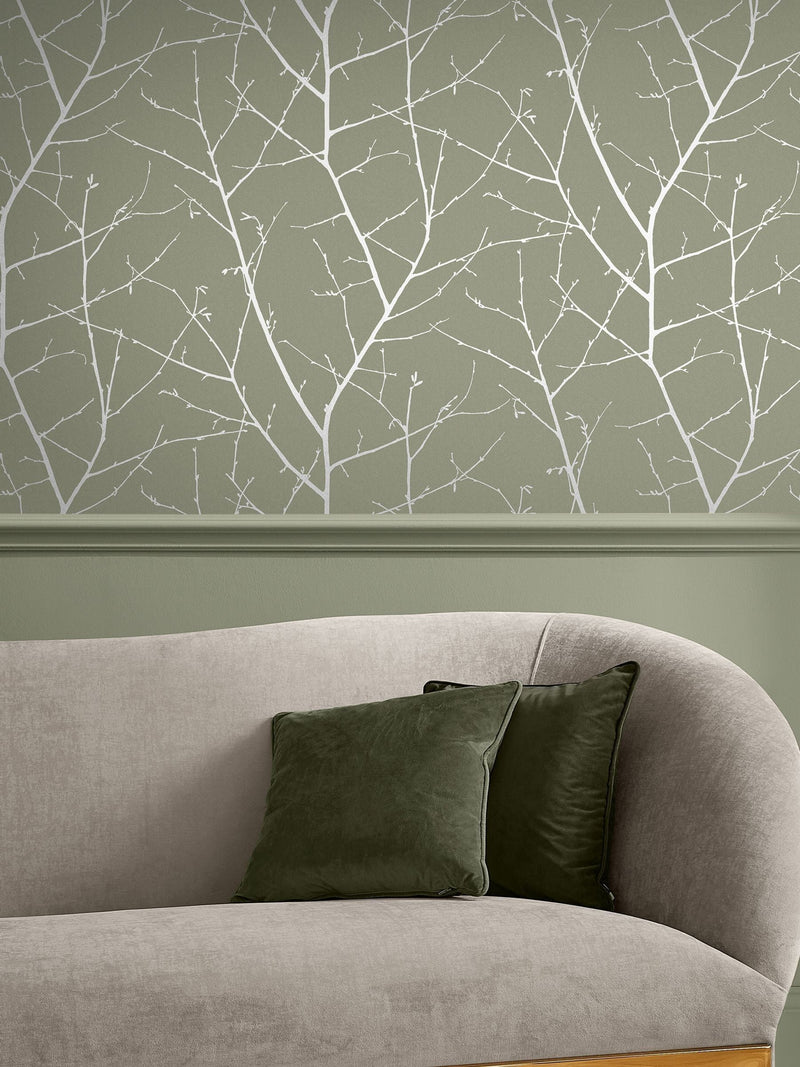 Graham & Brown Sage Boreas A4 wallpaper sample (British brand)