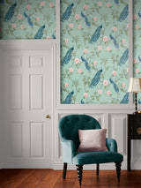 Next Graham & Brown Aqua Resplendence Wallpaper Sample A4- Buy online at McGrocer