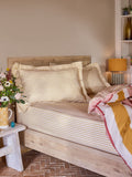 FatFace ochre stripe pillowcase set of 2 (British brand)