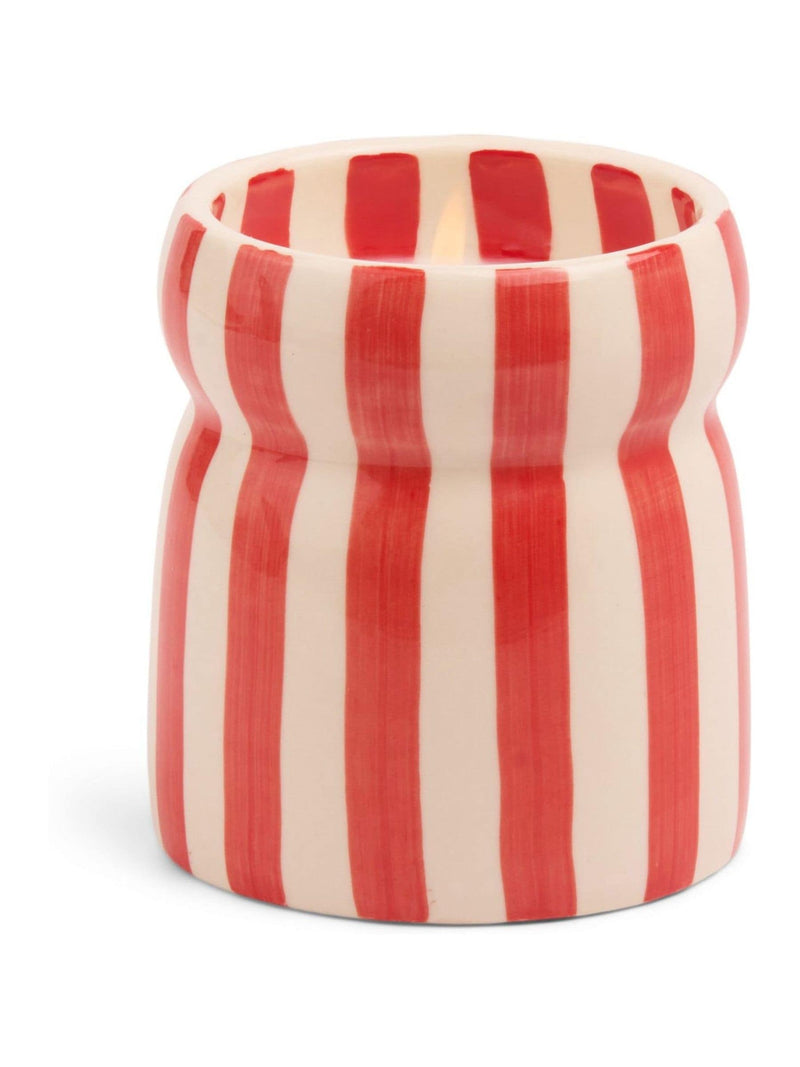 Paddywax Cabana 184g Red Striped Ceramic Candle