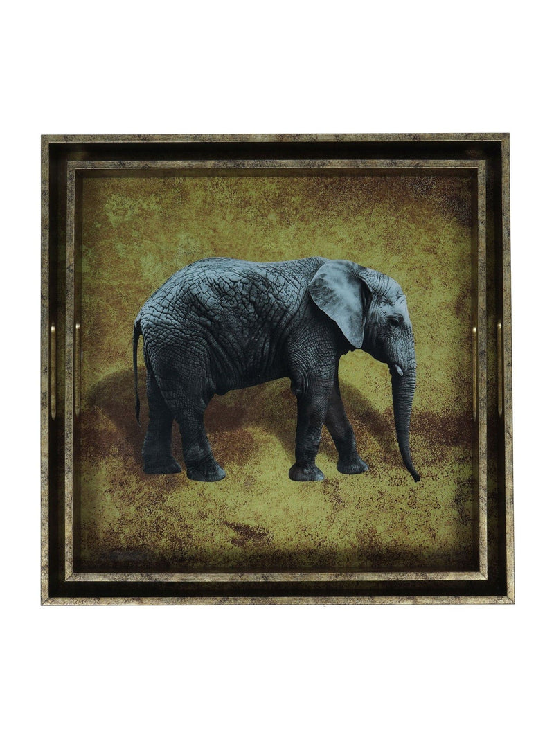 Libra Interiors gold elephant decorative nesting trays set of 2, UK version