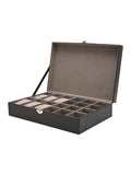 Widdop Black Harvey Makin Watch Cufflink Box Holds 6 Watches 12 Cufflinks