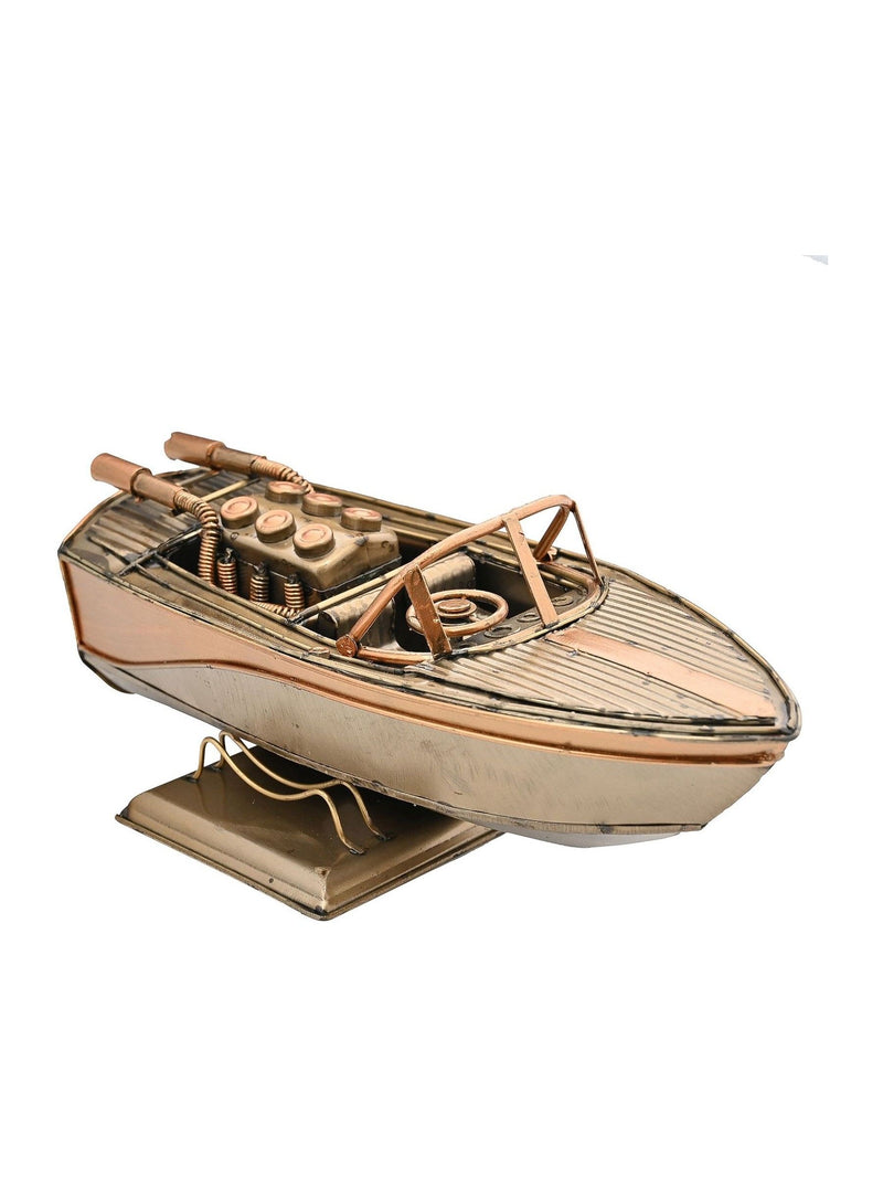 Harvey Makin gold speed boat ornament (British brand)