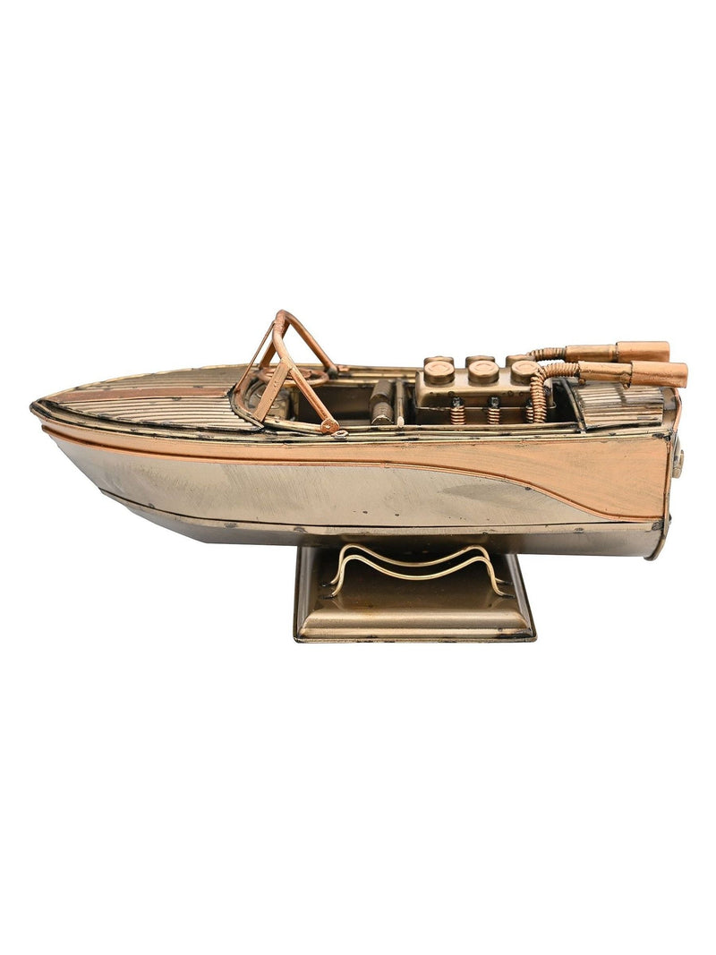 Harvey Makin gold speed boat ornament (British brand)