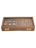 Harvey Makin game set dominoes tic tac toe wooden, imported from the UK