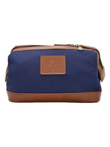 Next Widdop Blue RAF Canvas & Faux Leather Washbag- Buy online at McGrocer
