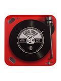Harvey Makin Glass Wall Clock Red Vinyl Player 30cm (British brand)