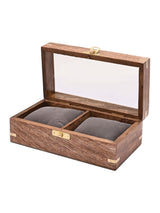Next Harvey Makin Brown Wooden Watch Duo Storage Box 21.5x12.5x10cm- Buy online at McGrocer