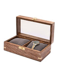 Harvey Makin Brown Wooden Watch Box 21.5x12.5x10cm, UK version