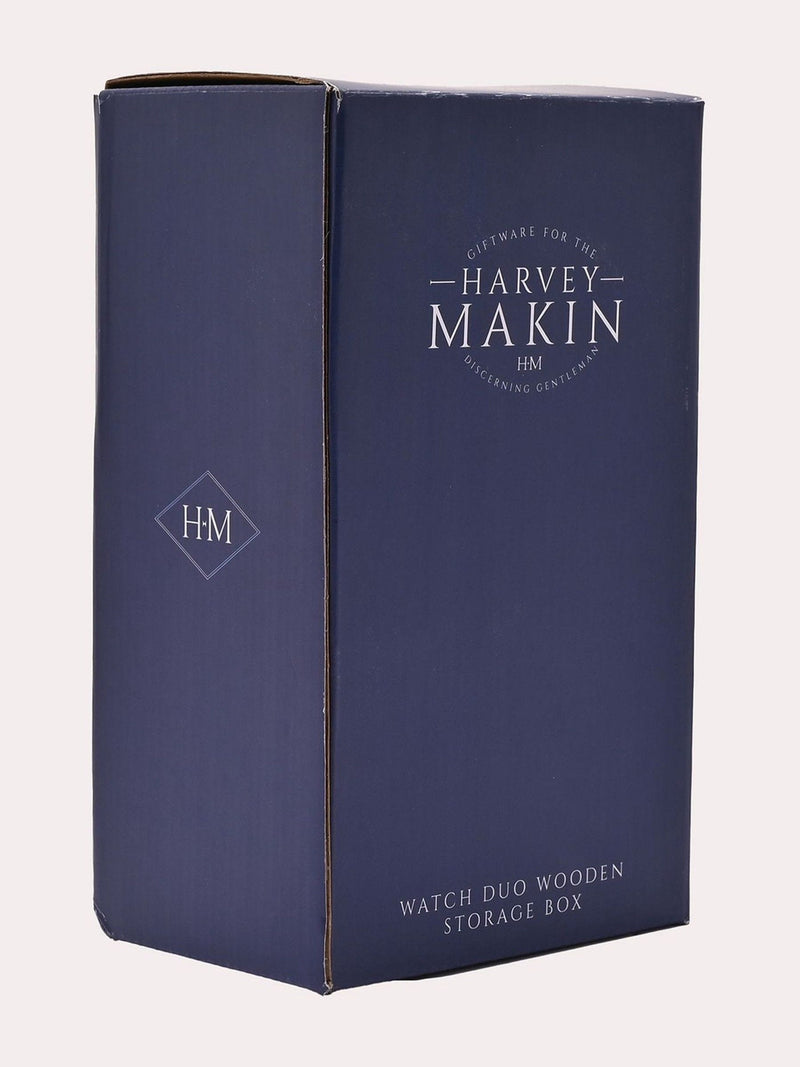Harvey Makin Brown Wooden Watch Box 21.5x12.5x10cm, UK version