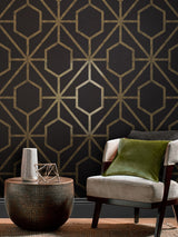 Next Graham & Brown Black Gold Rinku 10M Wallpaper- Buy online at McGrocer