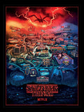 Pyramid International Stranger Things Hawkins framed print 45cm tall, UK version