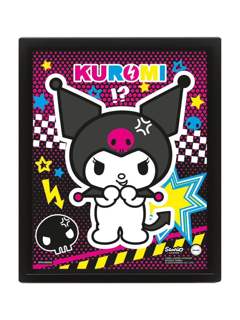 Pyramid International Kuromi Punky lenticular framed print 29x24cm (British brand)