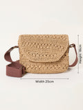 FatFace natural raffia crossbody handbag, UK version