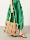 FatFace multi stripe straw tote bag - British product