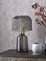 Next Pacific Grey Zandra Ribbed Glass Table Lamp- Buy online at McGrocer
