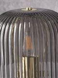 Zandra spring green ribbed glass table lamp (British brand)