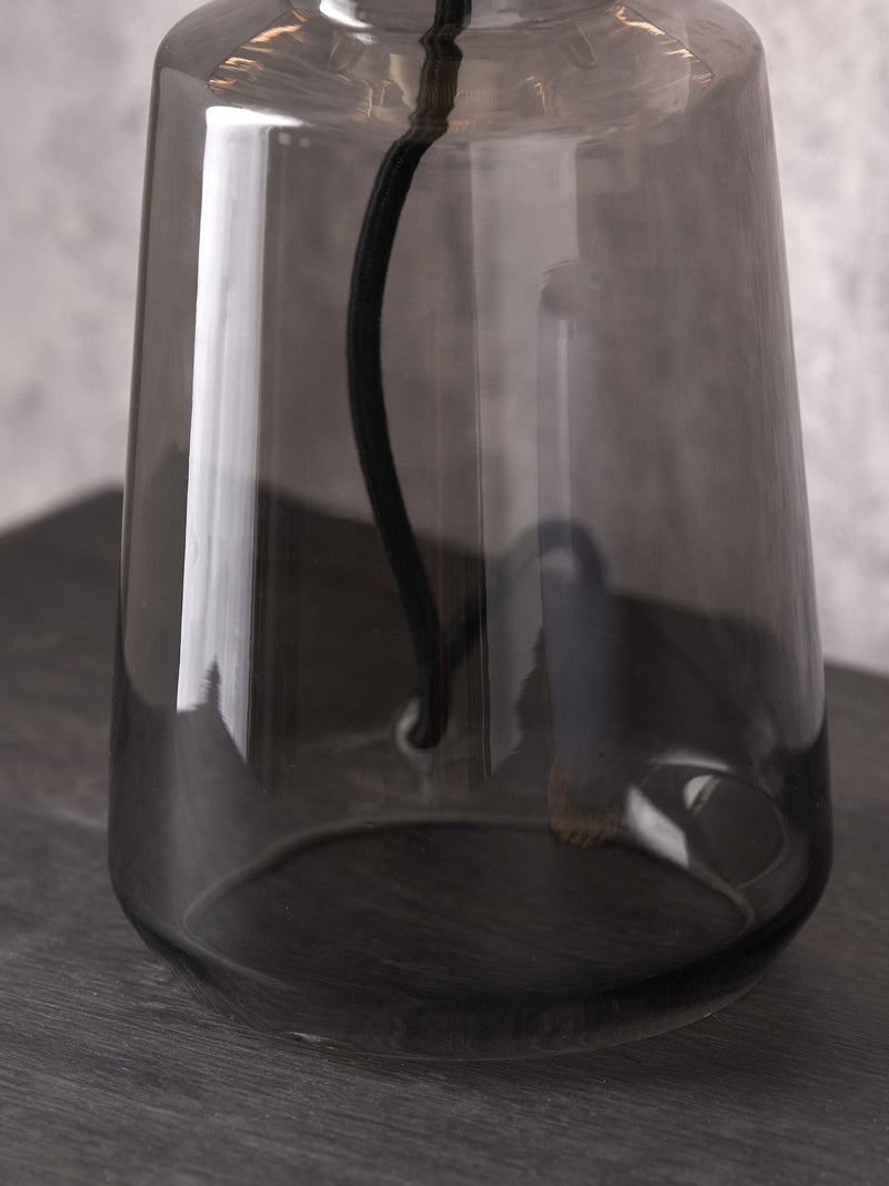 Zandra spring green ribbed glass table lamp (British brand)