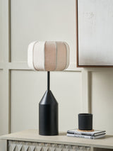 Next Pacific Black Oscar Metal and Linen Structured Table Lamp- Buy online at McGrocer
