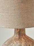 Pacific Brown Palmino glass bottle table lamp, UK version