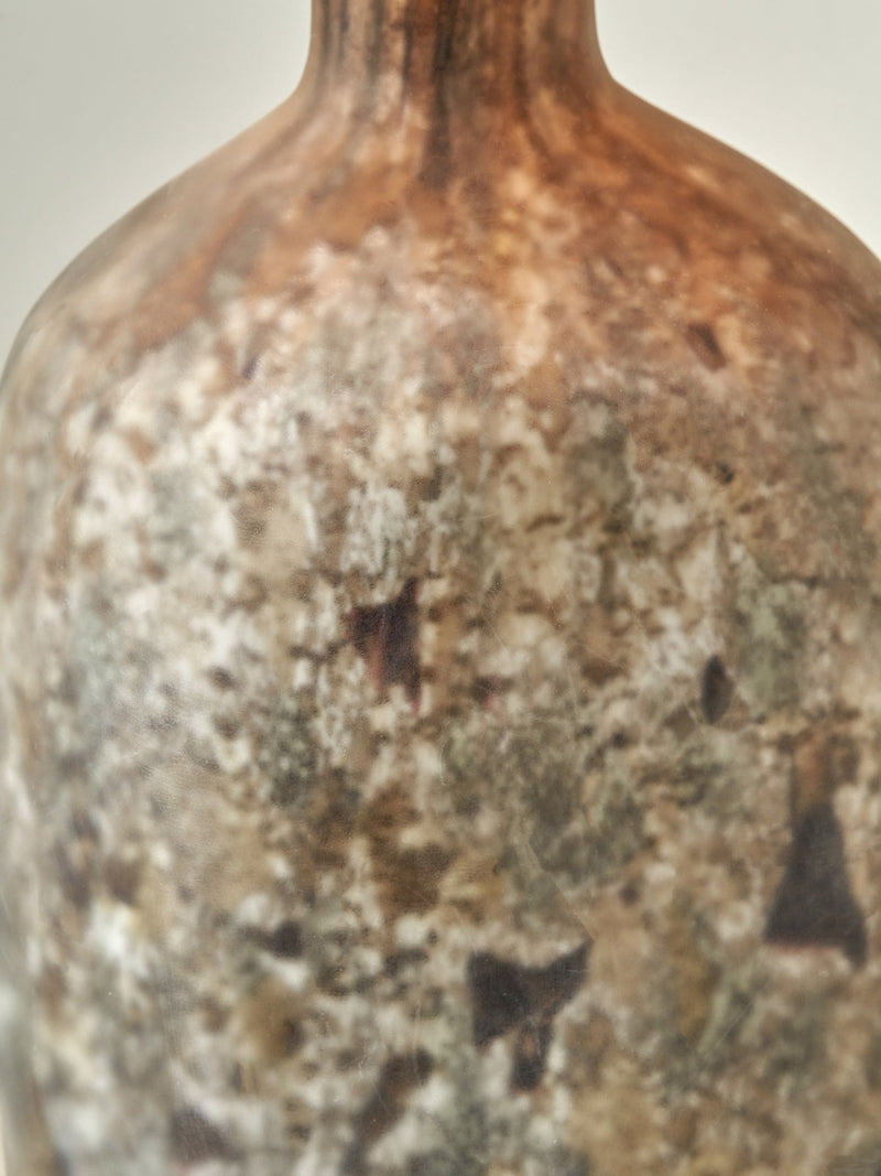 Pacific Brown Palmino glass bottle table lamp, UK version