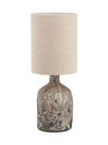 Pacific Brown Palmino glass bottle table lamp, UK version