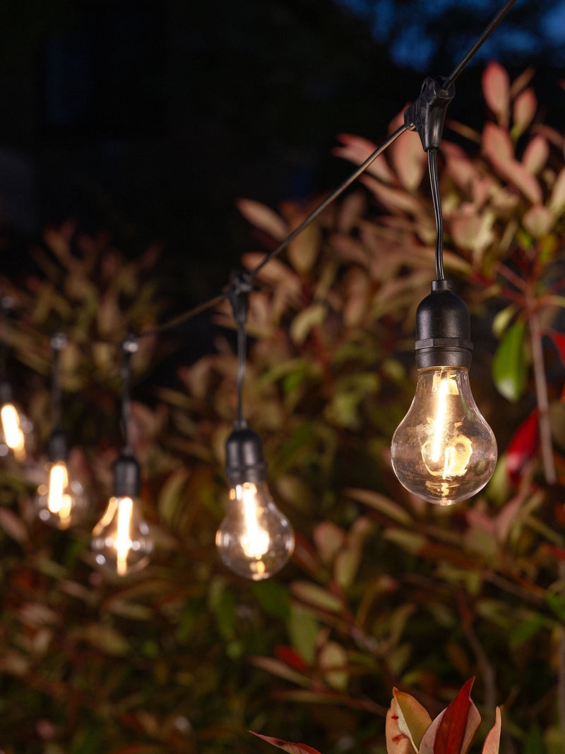The Solar Centre 10 Pack Warm White Festoon Lights 600cm, imported from the UK