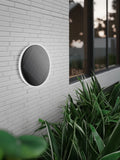 The Solar Centre white round solar wall light 20cm (British brand)
