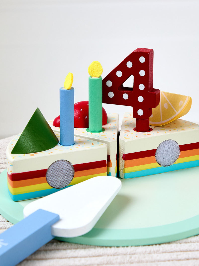 JoJo Maman Bébé rainbow birthday cake toy set 17.5cm - British product