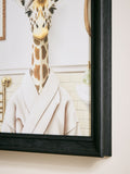 Neutral giraffe framed wall art 25cm by 35cm, imported from the UK