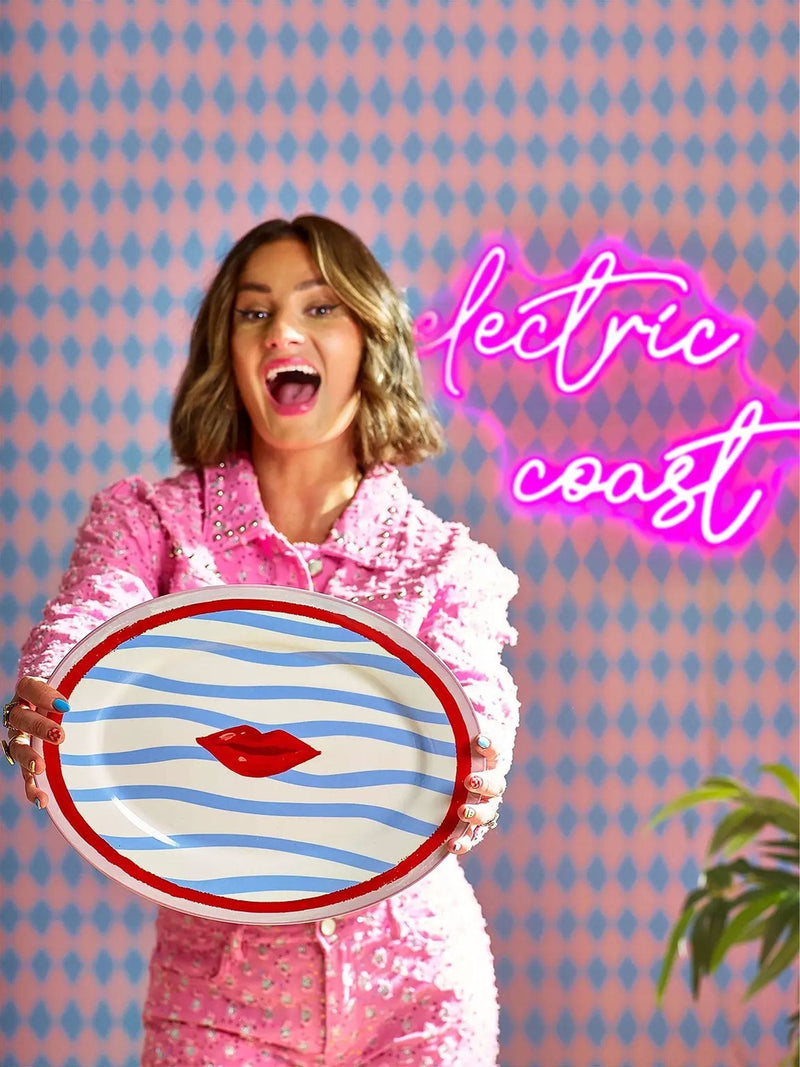 Eleanor Bowmer Multi Electric Coast Lips Serve Platter ONE - British product
