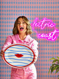 Eleanor Bowmer Multi Electric Coast Lips Serve Platter ONE - British product