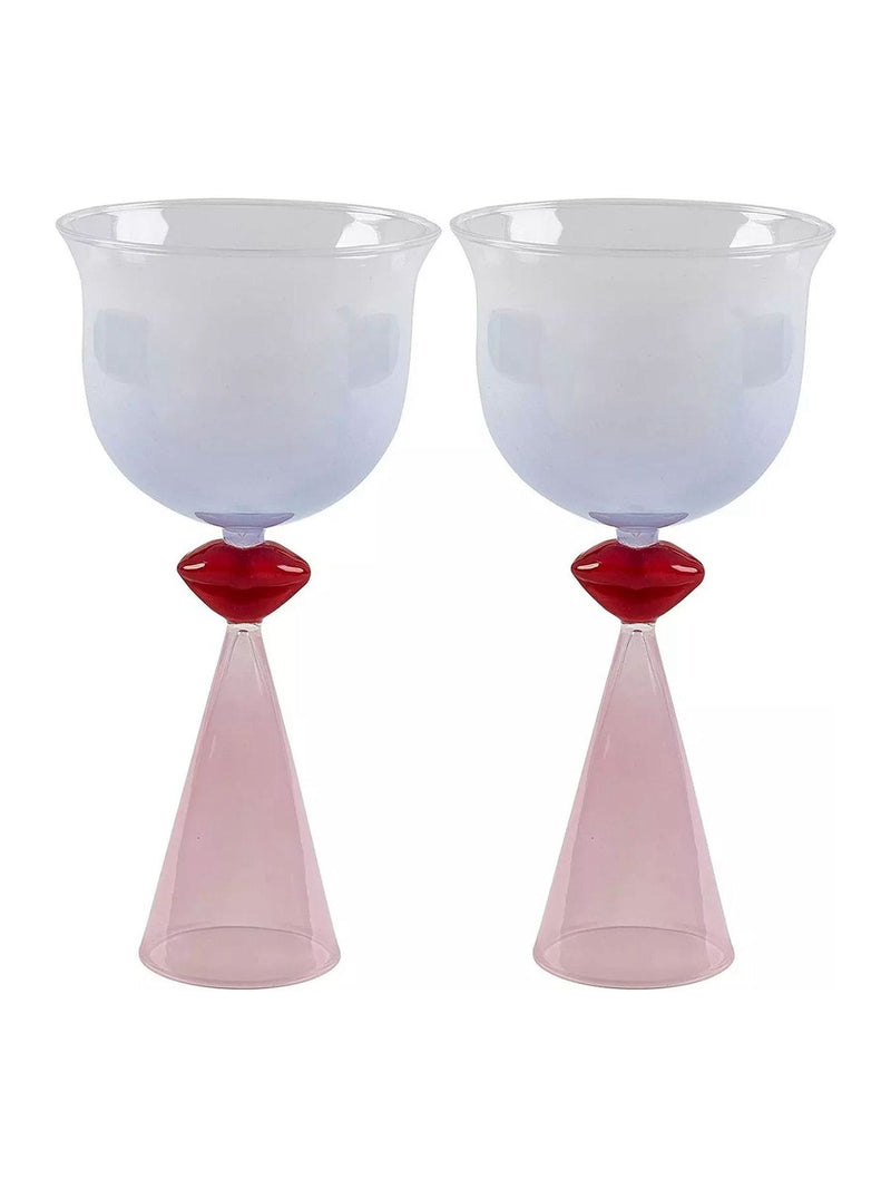 Eleanor Bowmer multi-coloured wine glasses set of 2, 16cm height - British product