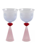 Eleanor Bowmer multi-coloured wine glasses set of 2, 16cm height - British product