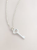 Silver sterling silver key necklace - British product